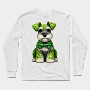 Clover Miniature Schnauzer Dog St Patricks Day Long Sleeve T-Shirt